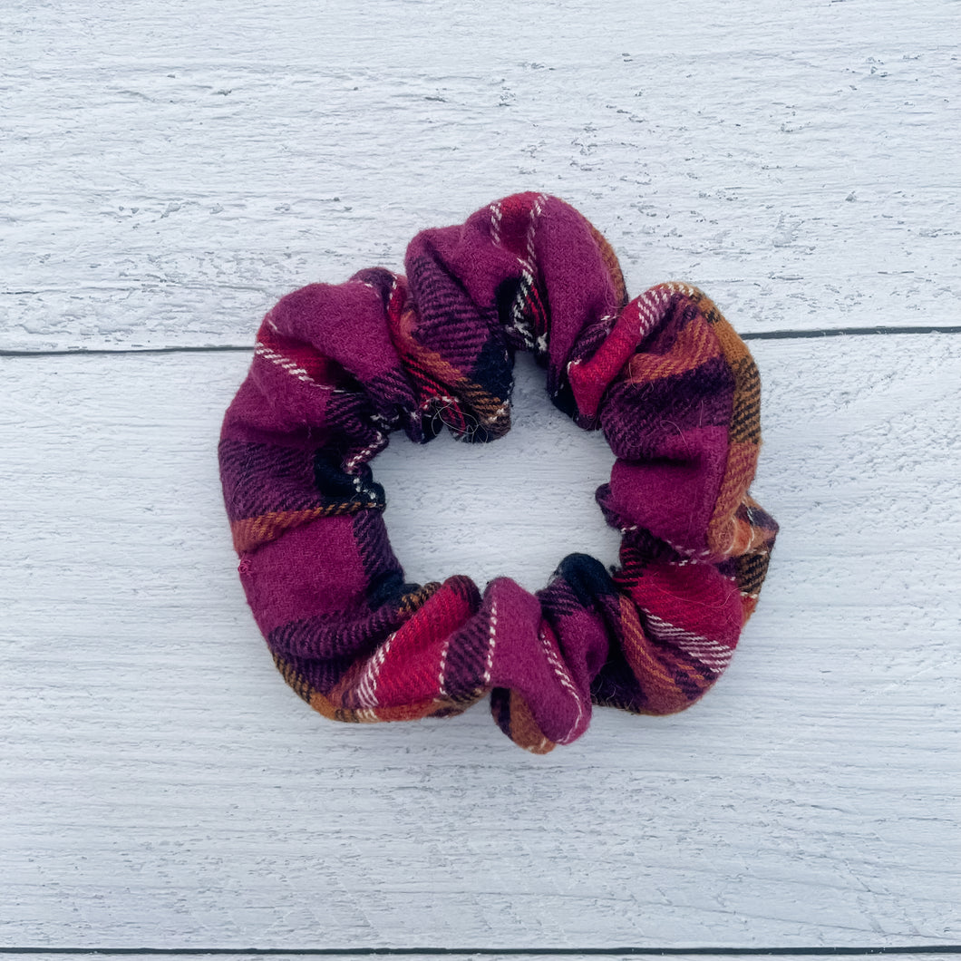 Burgundy Flannel Scrunchie