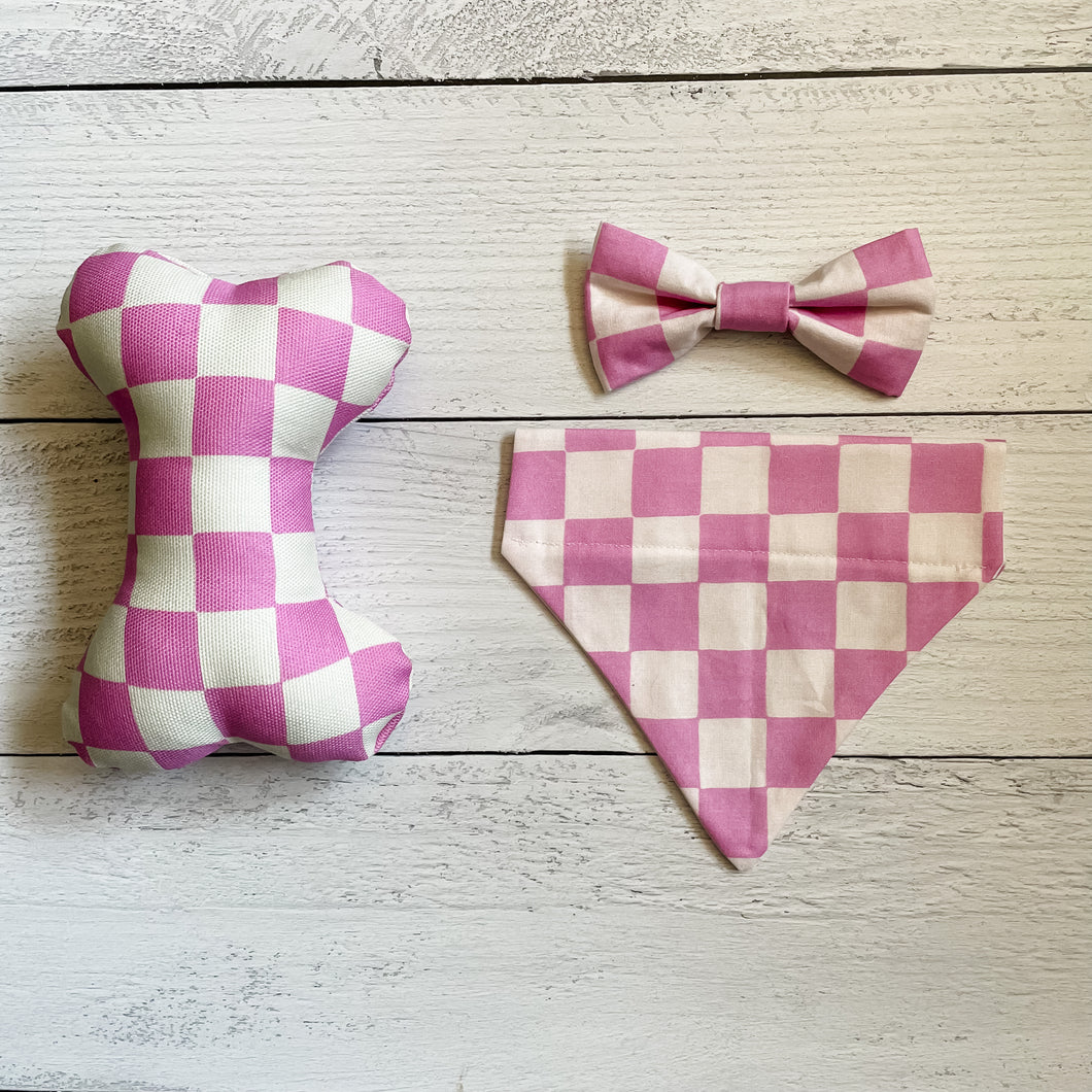 Violet Checkerboard Bow Tie