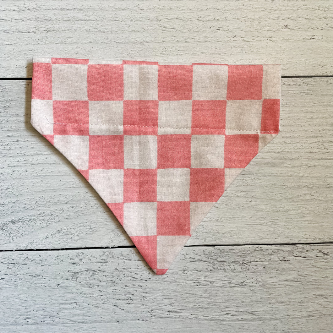 Coral Checkerboard Bandana