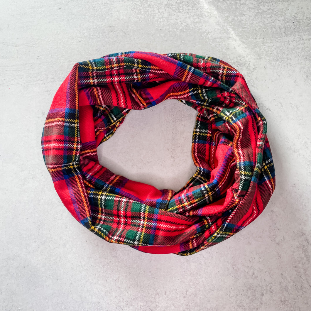 Red Tartan Infinity Scarf